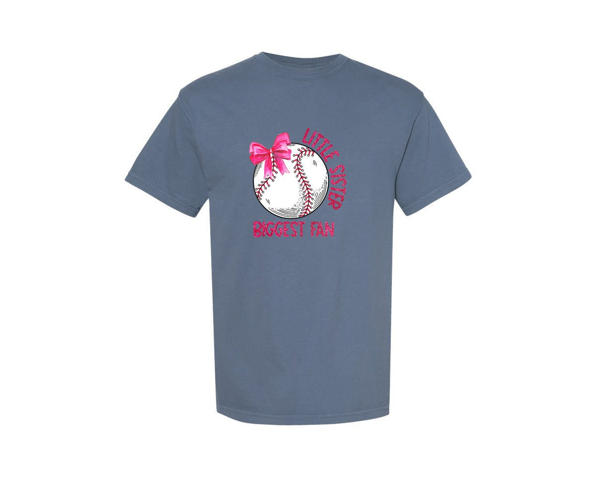 brand:Comfort Colors|color:Blue Jean|Baseball Sister Glitter File Graphic T-Shirt