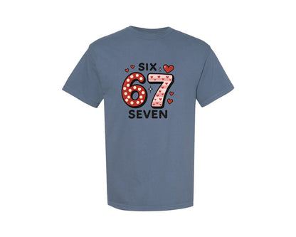 brand:Comfort Colors|color:Blue Jean|Six Seven Valentine Graphic T-Shirt