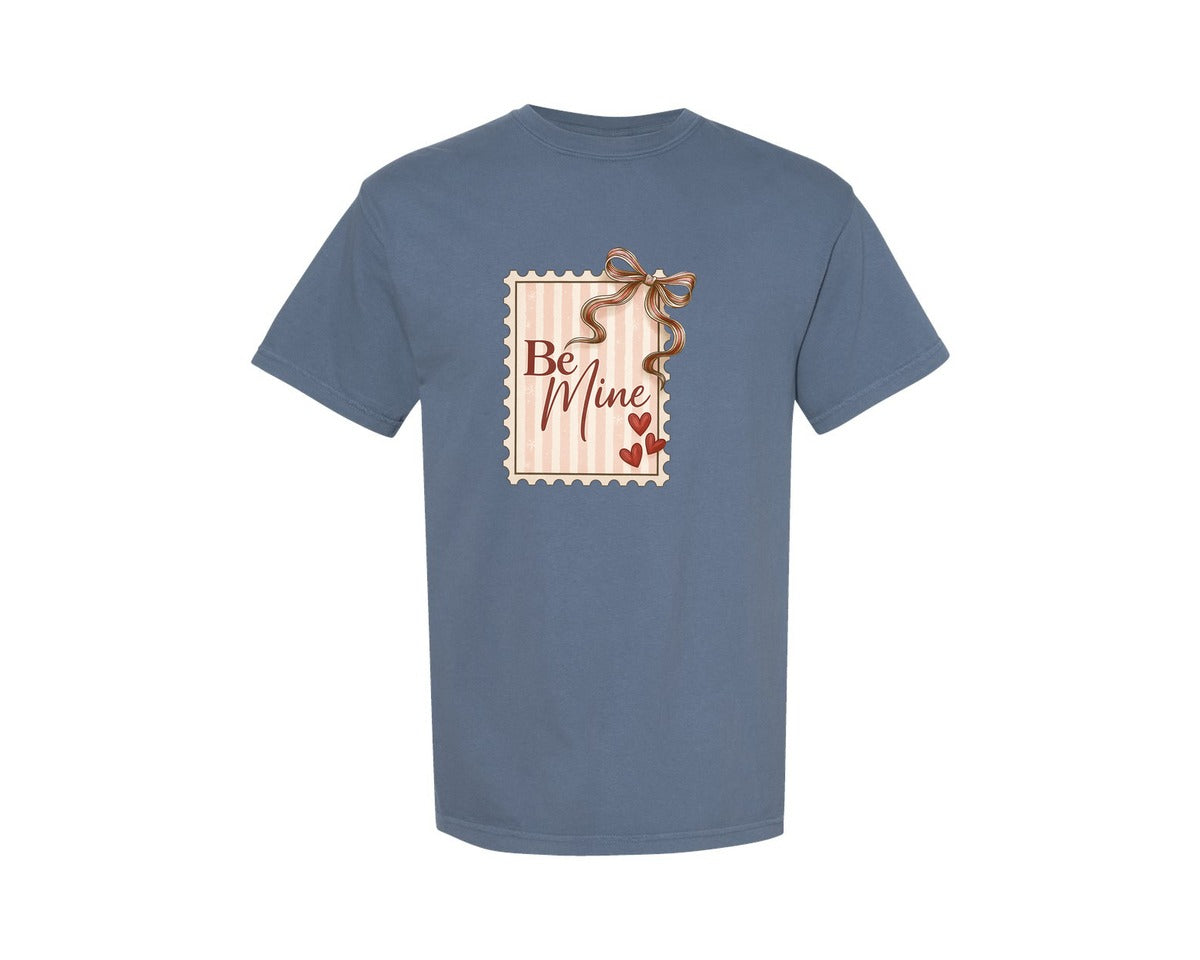 brand:Comfort Colors|color:Blue Jean|Be Mine Valentine Tag Graphic T-Shirt