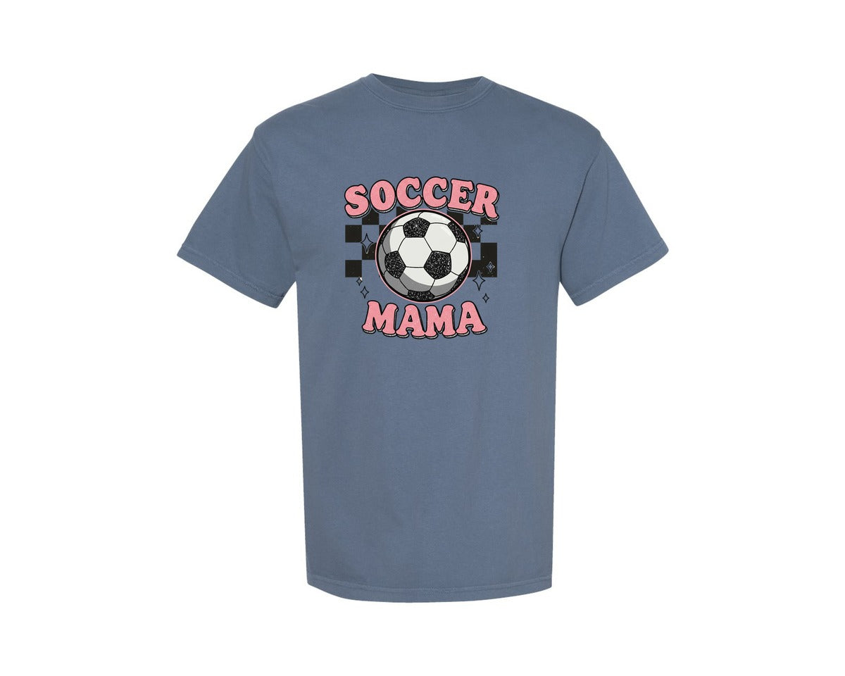 brand:Comfort Colors|color:Blue Jean|Soccer Mama Soccer Mom Graphic T-Shirt