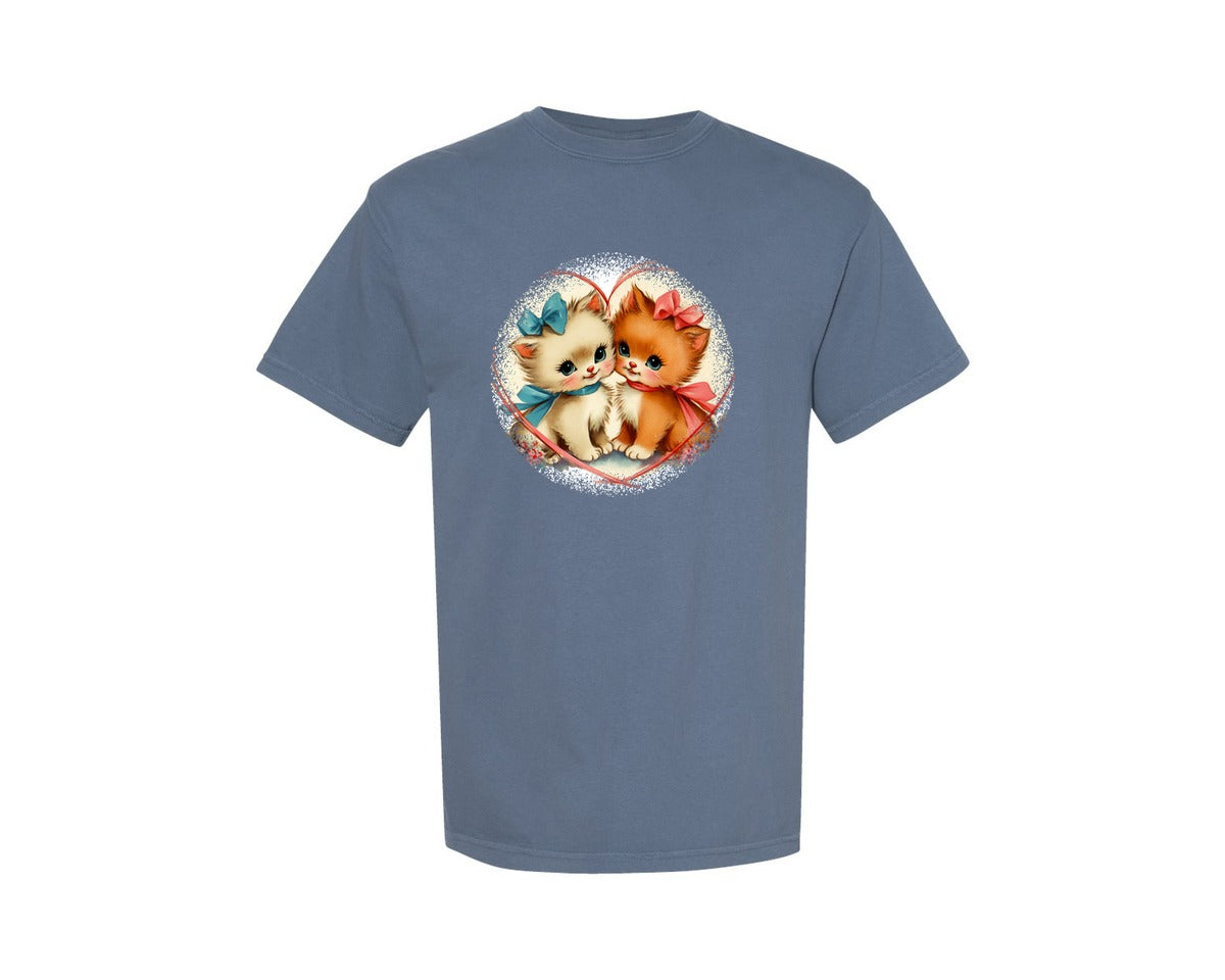 brand:Comfort Colors|color:Blue Jean|Vintage Valentine Round Tshirt 39 Graphic T-Shirt