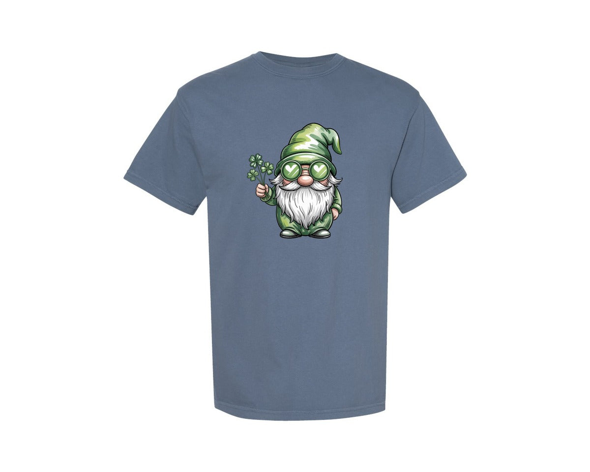 brand:Comfort Colors|color:Blue Jean|St Patricks Day Gnome Shamrock 3 Graphic T-Shirt