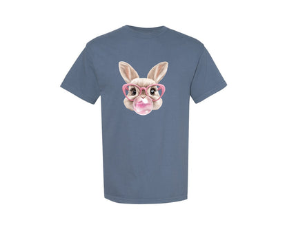brand:Comfort Colors|color:Blue Jean|Easter Bunny Coquette Bunny Blowing 3 Graphic T-Shirt