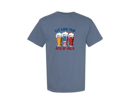 brand:Comfort Colors|color:Blue Jean|Funny 4Th Of July Party Drinking 2 Graphic T-Shirt
