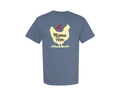 brand:Comfort Colors|color:Blue Jean|Mama Hen T Shirt Design 3 Graphic T-Shirt
