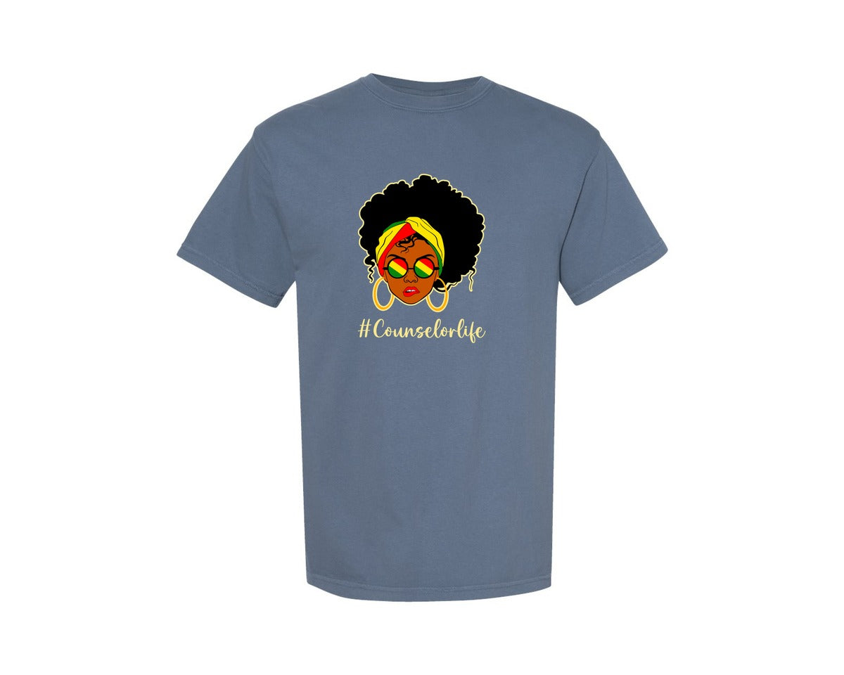 brand:Comfort Colors|color:Blue Jean|Counselor Life Career T Shirt Graphic T-Shirt