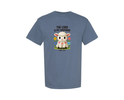 brand:Comfort Colors|color:Blue Jean|Christian Designs Cute Sheep Graphic T-Shirt