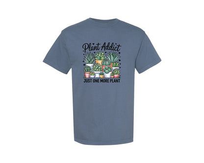 brand:Comfort Colors|color:Blue Jean|Plant Addict Just One More Plant Graphic T-Shirt
