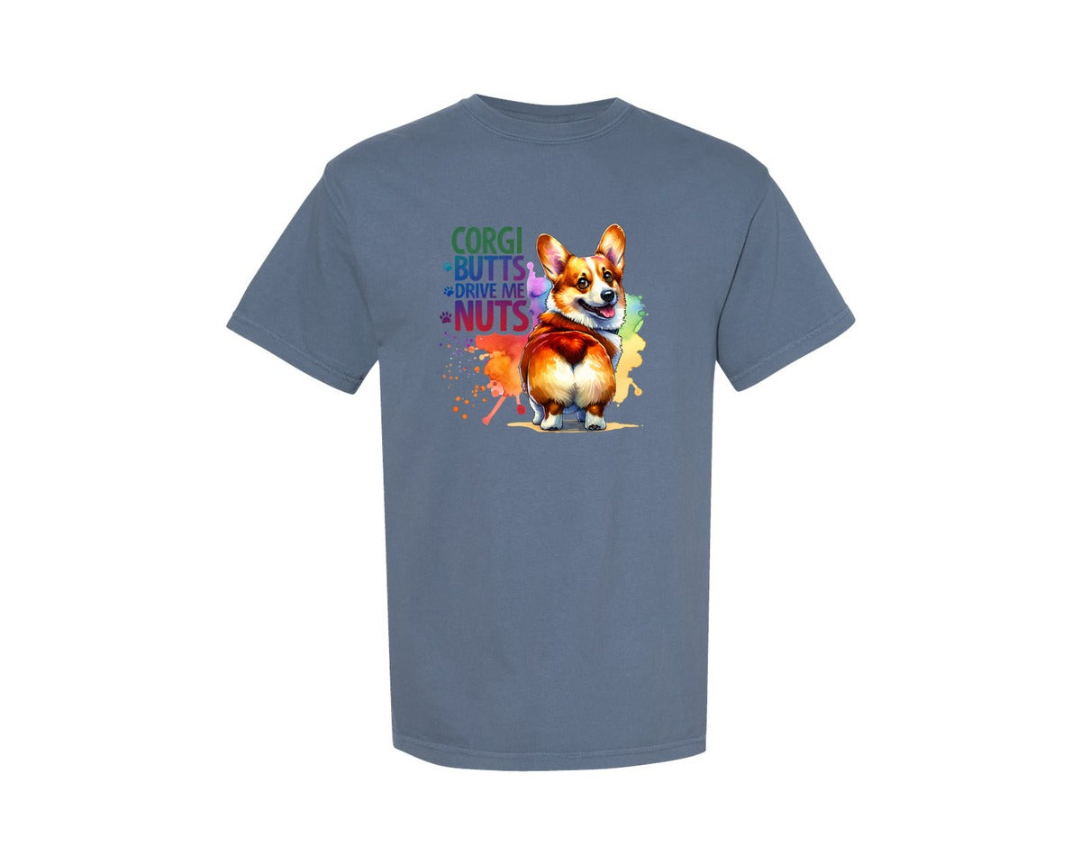 brand:Comfort Colors|color:Blue Jean|Funny Corgi Dog Mama Graphic T-Shirt