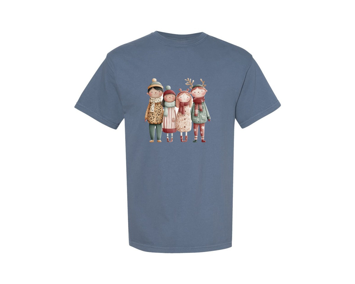 brand:Comfort Colors|color:Blue Jean|Whimsical Winter Christmas Girl 11 Graphic T-Shirt