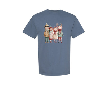 brand:Comfort Colors|color:Blue Jean|Whimsical Winter Christmas Girl 11 Graphic T-Shirt