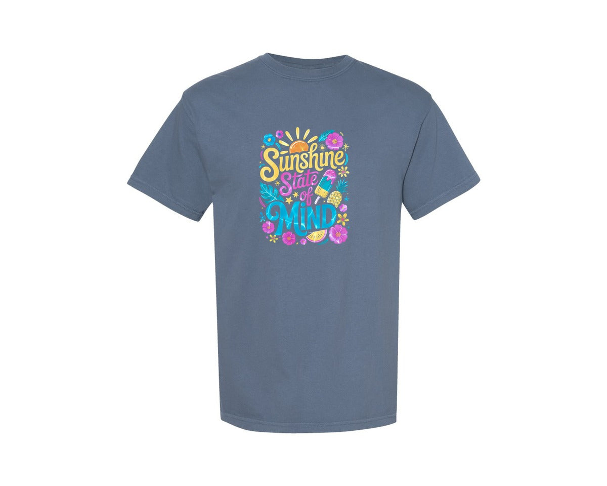 brand:Comfort Colors|color:Blue Jean|Sunshine State Of Mind Summer Vibes Graphic T-Shirt