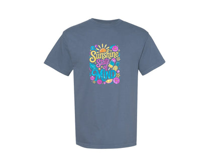 brand:Comfort Colors|color:Blue Jean|Sunshine State Of Mind Summer Vibes Graphic T-Shirt