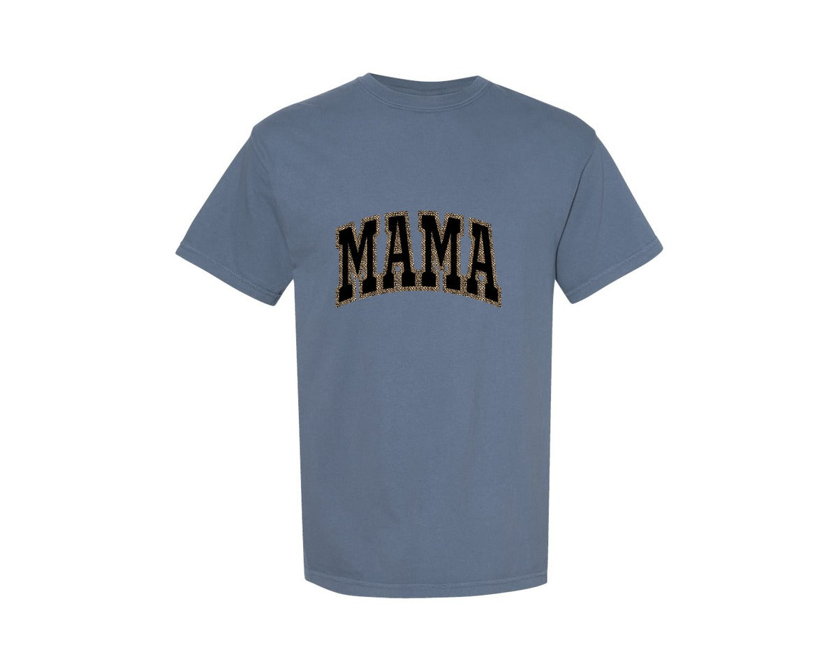 brand:Comfort Colors|color:Blue Jean|Mama Leopard 2 Graphic T-Shirt