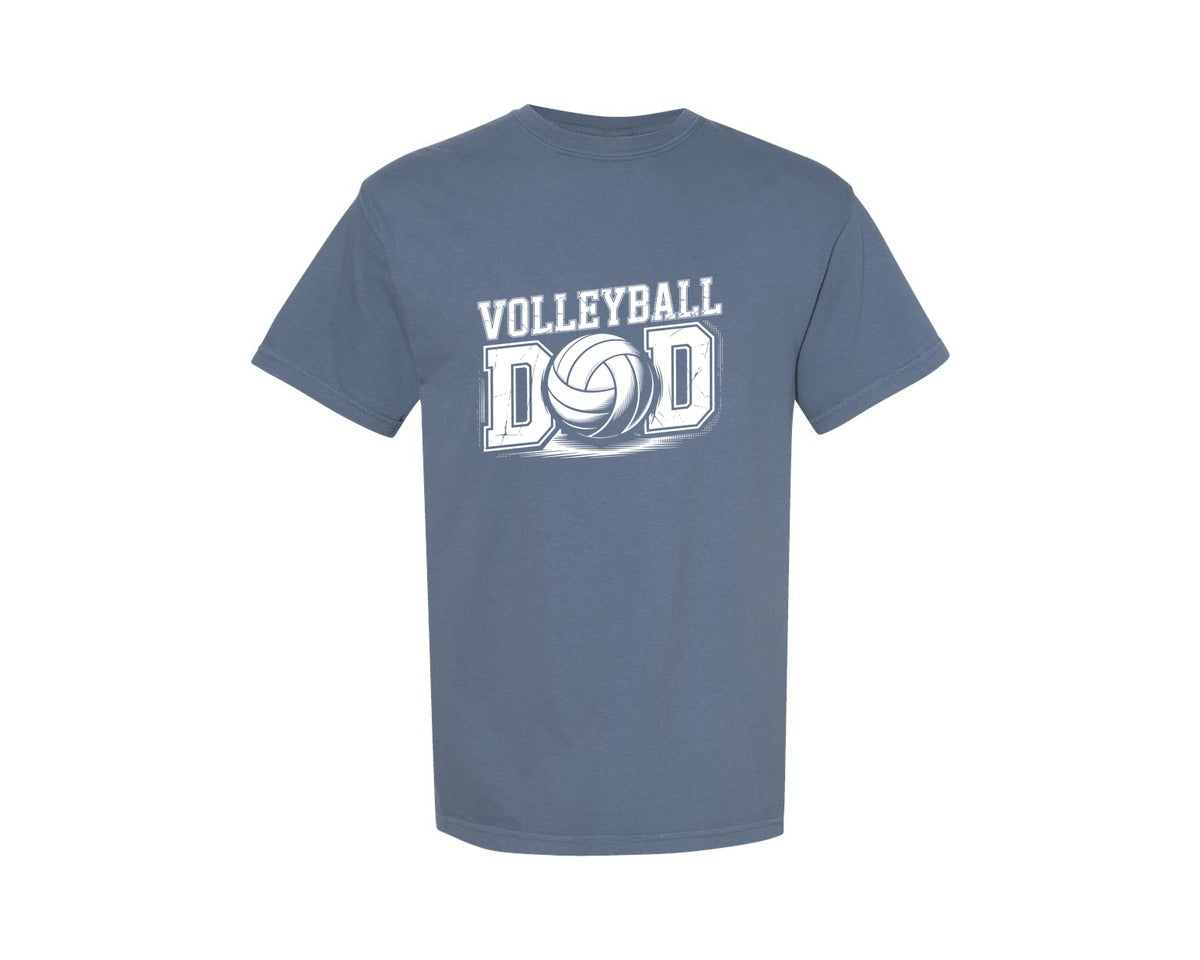 brand:Comfort Colors|color:Blue Jean|Bold Volleyball Dad Graphic Design Graphic T-Shirt