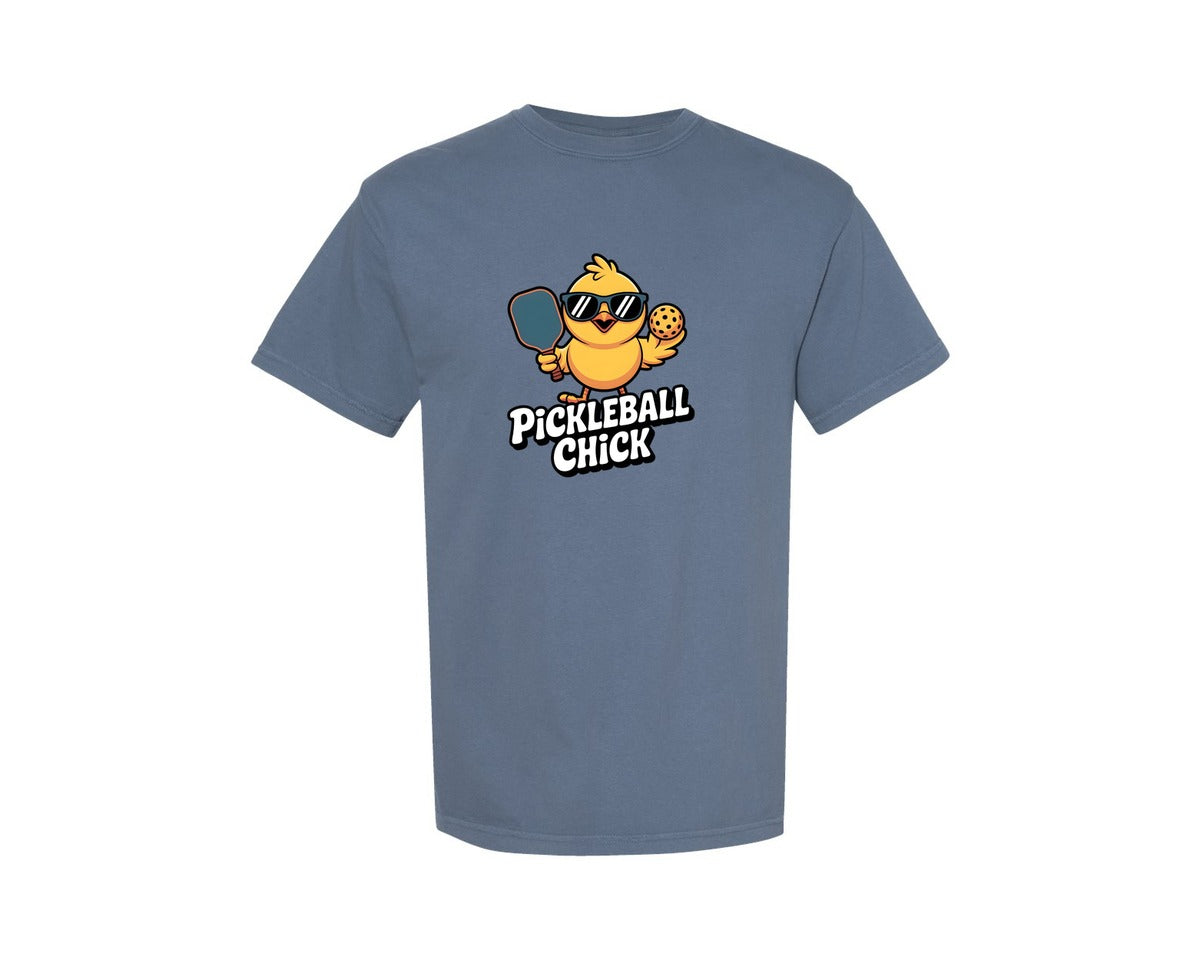 brand:Comfort Colors|color:Blue Jean|Pickleball Chick Funny Womens Picklebal Graphic T-Shirt