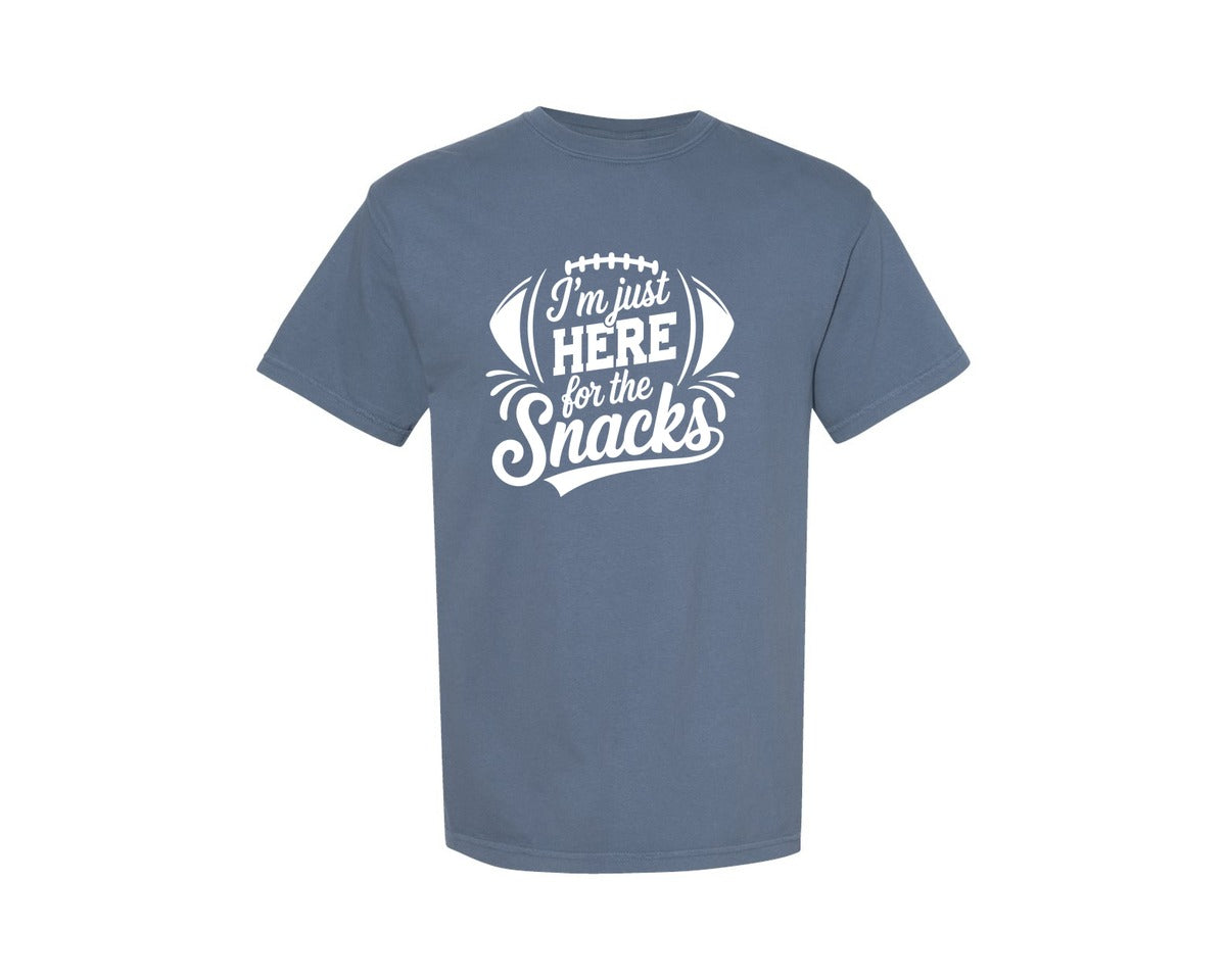 brand:Comfort Colors|color:Blue Jean|Im Just Here For The Snacks Graphic T-Shirt