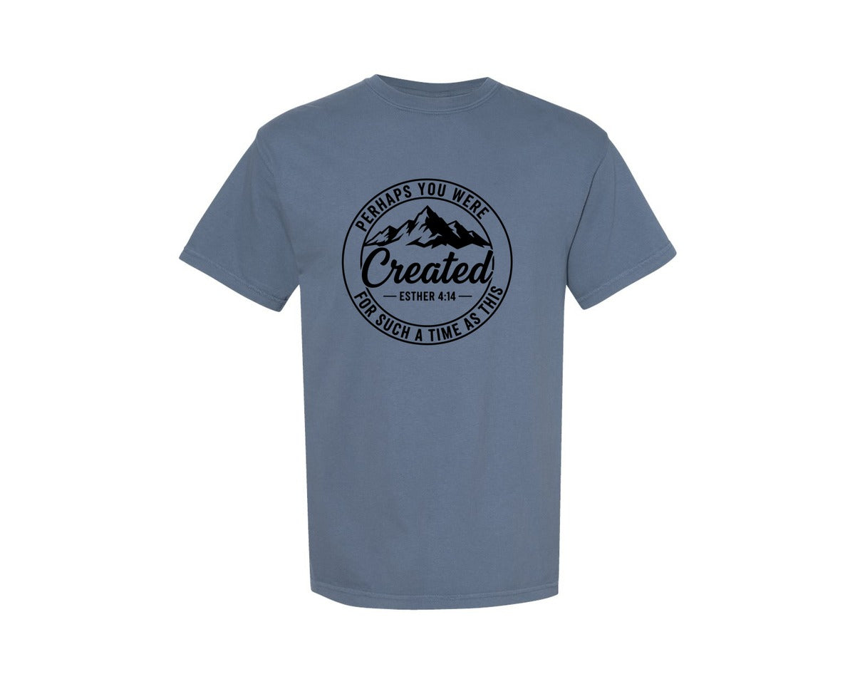 brand:Comfort Colors|color:Blue Jean|Mountain Esther 414 Christian Graphic T-Shirt