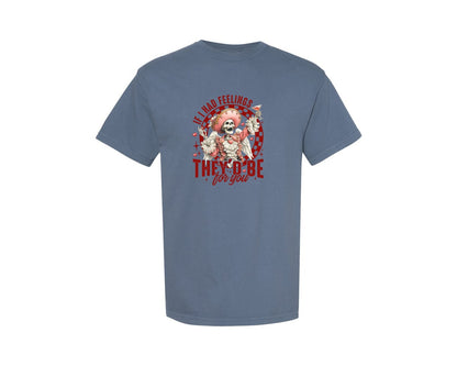 brand:Comfort Colors|color:Blue Jean|Funny Valentines Day Skeleton 2 Graphic T-Shirt