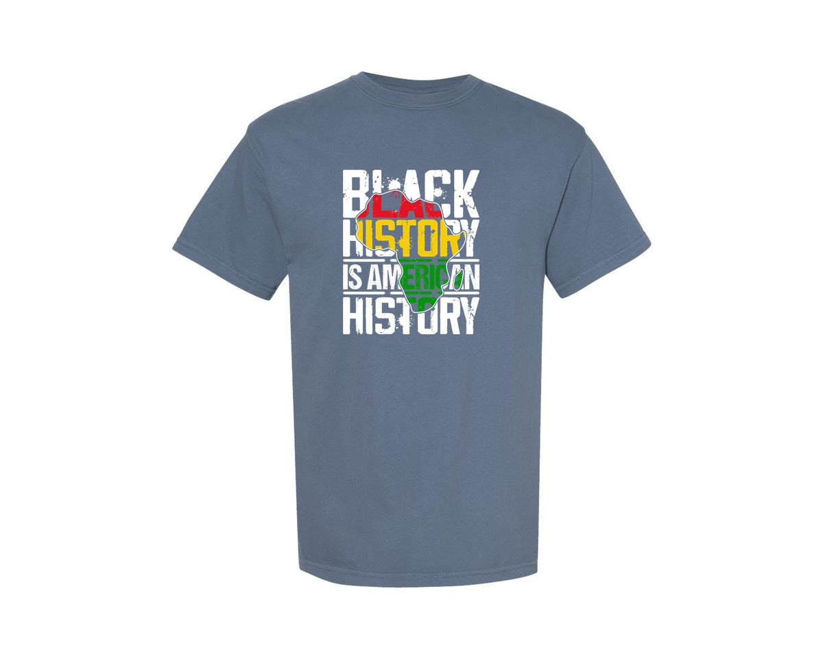 brand:Comfort Colors|color:Blue Jean|Black History Is American History Vector 4 Graphic T-Shirt