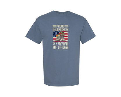 brand:Comfort Colors|color:Blue Jean|Wwii Grandson Veterans Day T Shirt Graphic T-Shirt