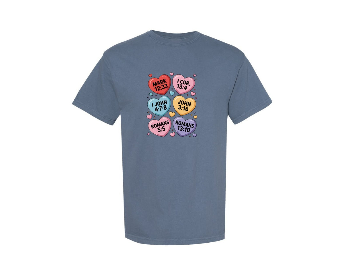 brand:Comfort Colors|color:Blue Jean|Christian Valentine 6 Graphic T-Shirt
