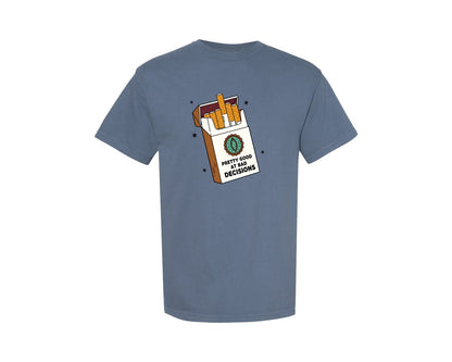 brand:Comfort Colors|color:Blue Jean|Pretty Good At Bad Decisions Western Graphic T-Shirt