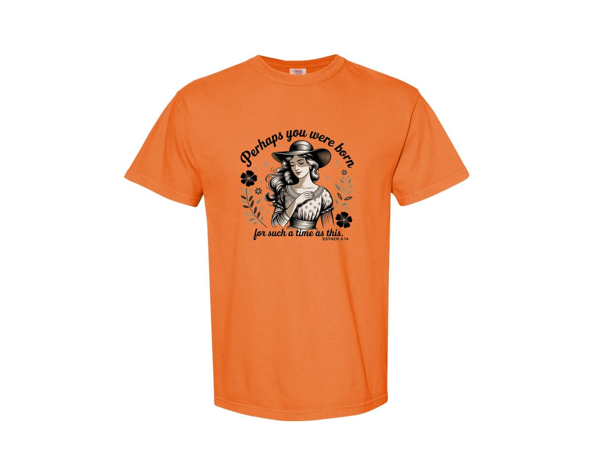 brand:Comfort Colors|color:Burnt Orange|Perhaps You Were Born Christian 2 Graphic T-Shirt