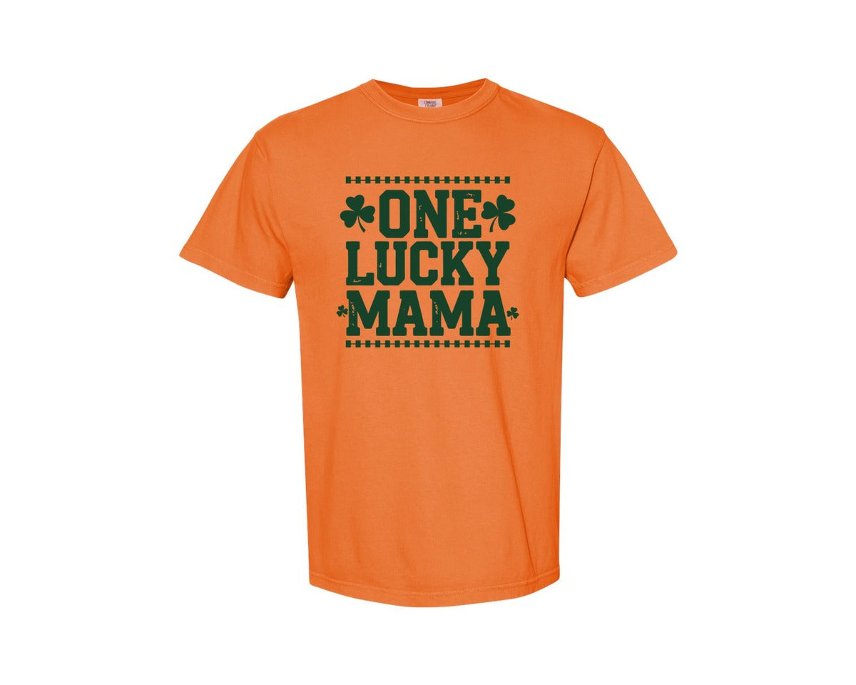 brand:Comfort Colors|color:Burnt Orange|One Lucky Mama Design 40 Graphic T-Shirt