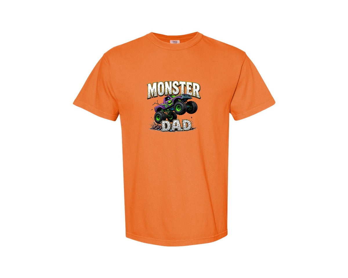 brand:Comfort Colors|color:Burnt Orange|Fathers Day Monster Truck T Shirtdesign Graphic T-Shirt