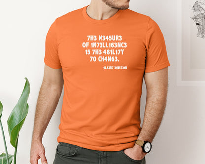 brand:Bella Canvas|color:Burnt Orange|Einstein The Measure Of Intelligence Graphic T-Shirt