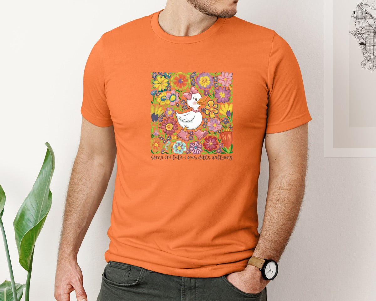 brand:Bella Canvas|color:Burnt Orange|Funny Mama Goose Boho Floral Graphic T-Shirt