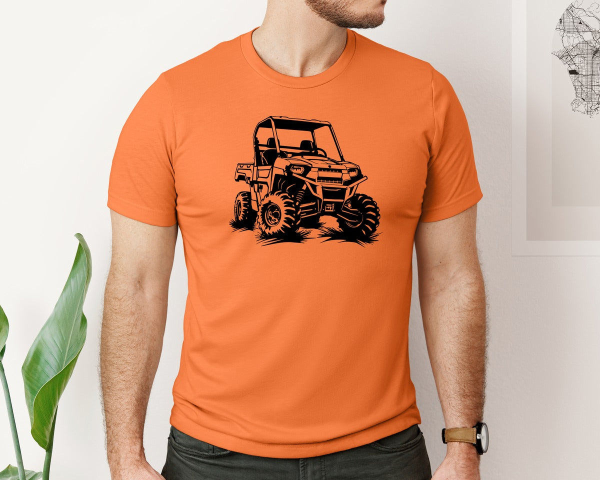 brand:Bella Canvas|color:Burnt Orange|Atv Atv Riding Graphic T-Shirt