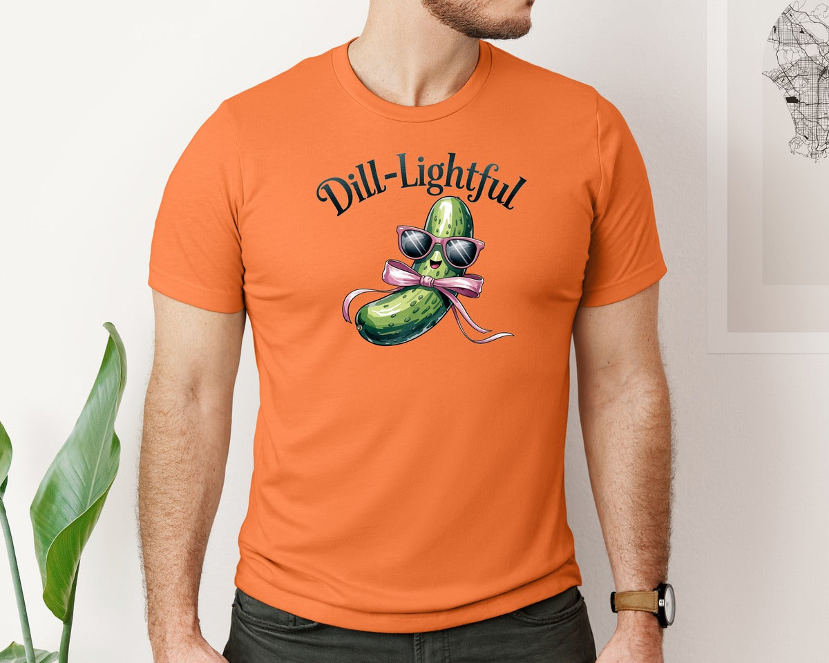 brand:Bella Canvas|color:Burnt Orange|Dill Lightful Funny Pickle 2 Graphic T-Shirt