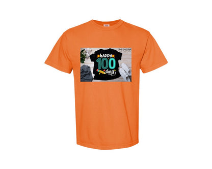 brand:Comfort Colors|color:Burnt Orange|100 Days Of School Shirt 10 Graphic T-Shirt