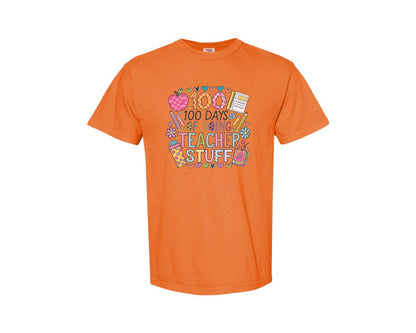 brand:Comfort Colors|color:Burnt Orange|100 Days Of School 57 Graphic T-Shirt