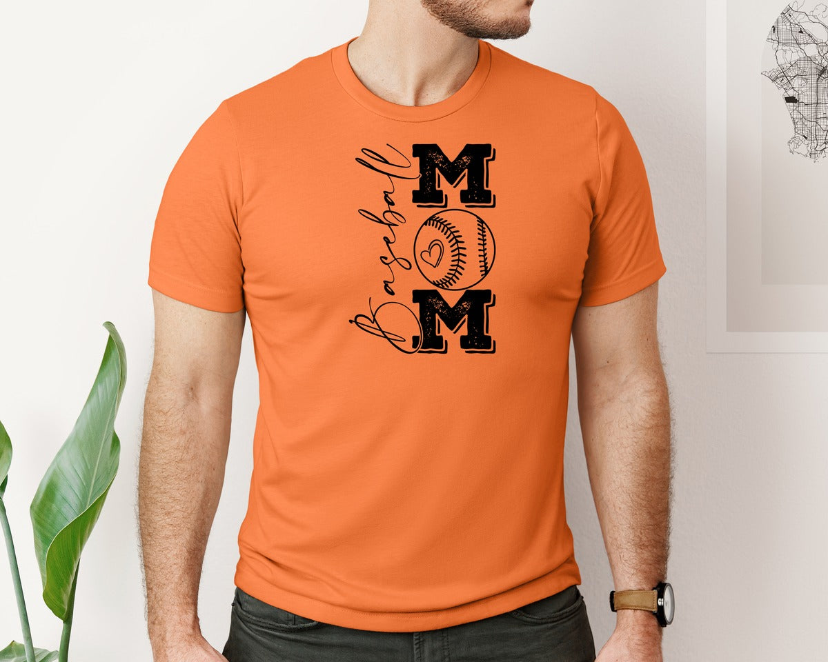 brand:Bella Canvas|color:Burnt Orange|Baseball Mama 16 Graphic T-Shirt