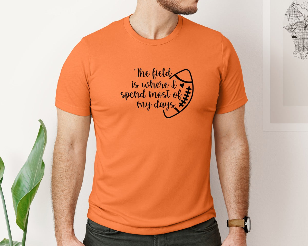 brand:Bella Canvas|color:Burnt Orange|Football Mom 103 Graphic T-Shirt