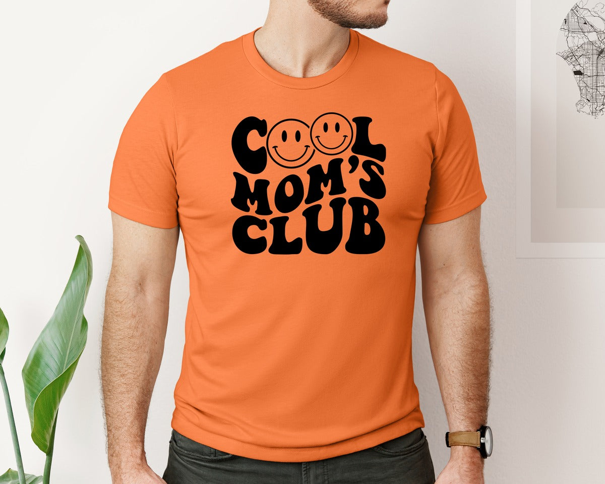 brand:Bella Canvas|color:Burnt Orange|Cool Moms Club Wavy 2 Graphic T-Shirt