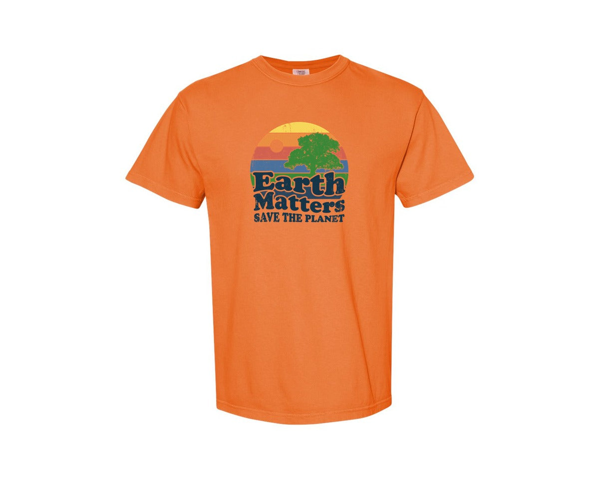 brand:Comfort Colors|color:Burnt Orange|Earth Matters Save The Planet T Shirt Graphic T-Shirt