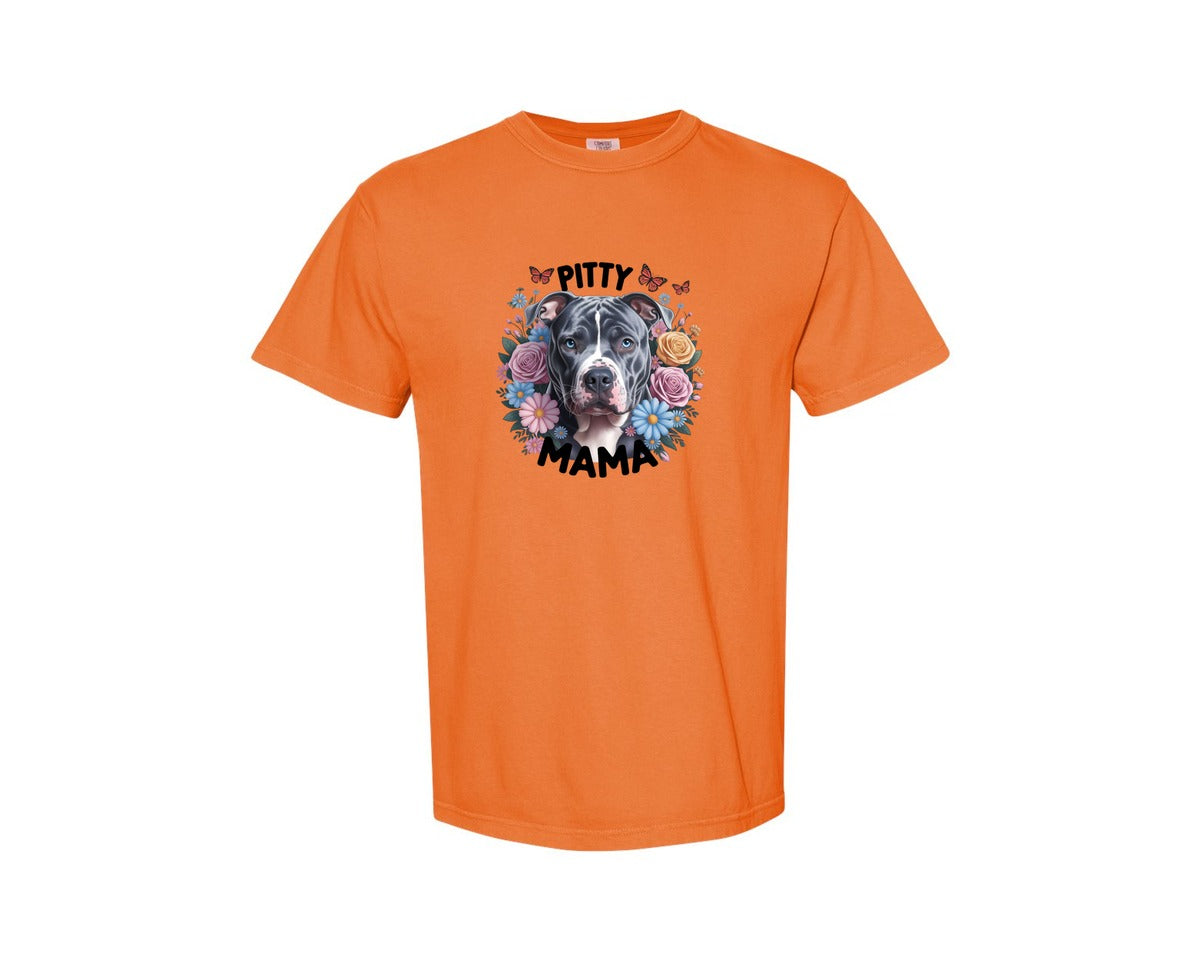 brand:Comfort Colors|color:Burnt Orange|Pitty Mama Cute Pitbull Dog 2 Graphic T-Shirt