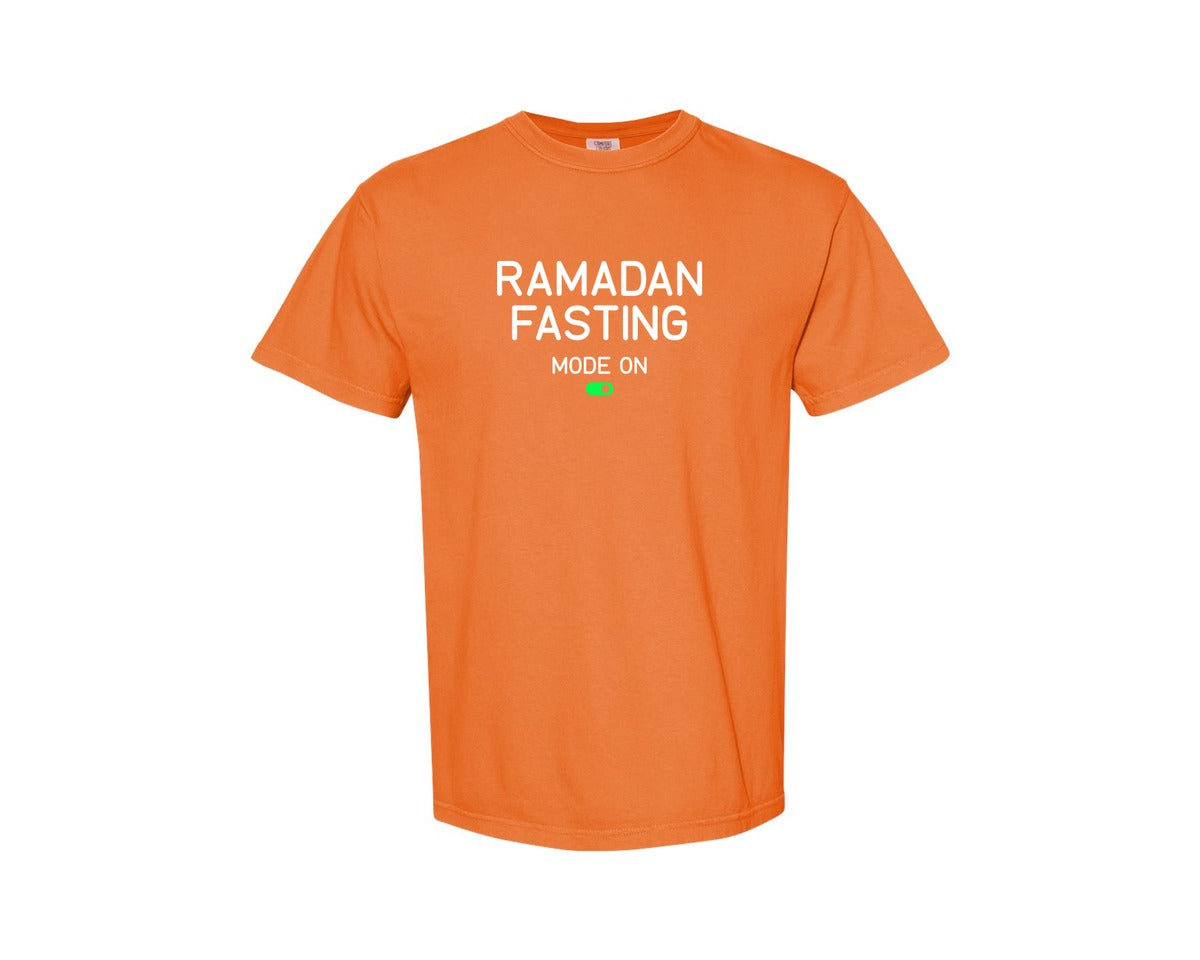 brand:Comfort Colors|color:Burnt Orange|Ramadan Fasting Mode On Ramadan Typogra Graphic T-Shirt