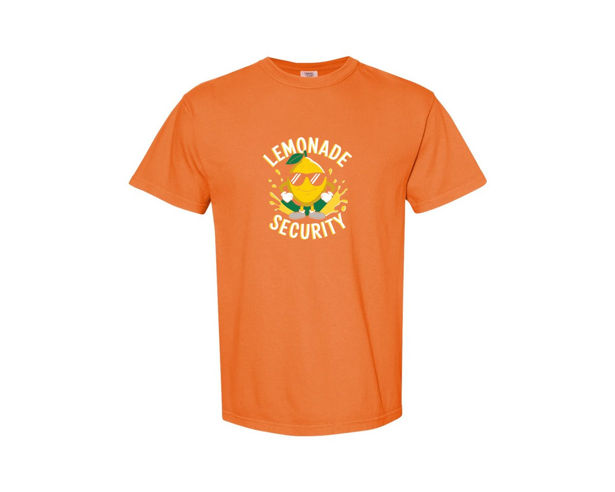 brand:Comfort Colors|color:Burnt Orange|Lemonade Security T Shirt Design 2 Graphic T-Shirt
