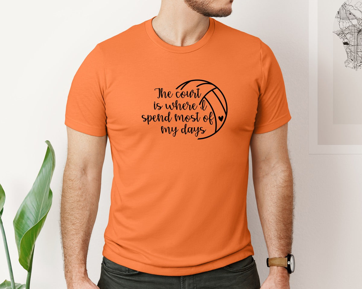 brand:Bella Canvas|color:Burnt Orange|Volleyball Mom 24 Graphic T-Shirt