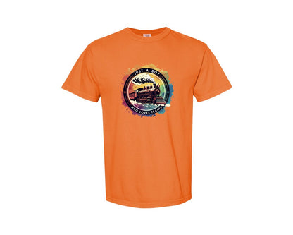brand:Comfort Colors|color:Burnt Orange|Just A Boy Who Loves Trains Graphic T-Shirt