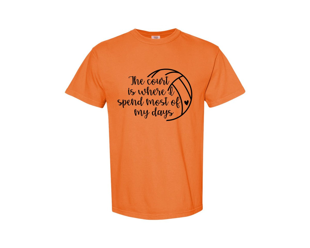 brand:Comfort Colors|color:Burnt Orange|Volleyball Mom 24 Graphic T-Shirt