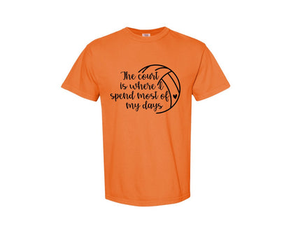 brand:Comfort Colors|color:Burnt Orange|Volleyball Mom 24 Graphic T-Shirt