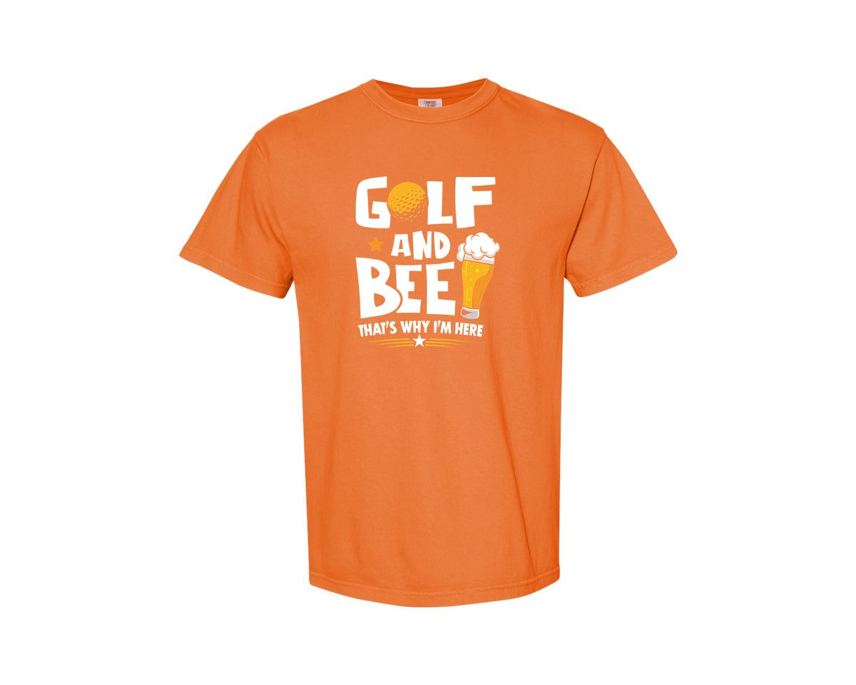 brand:Comfort Colors|color:Burnt Orange|Funny Golf Beer Lover T Shirt Desin Graphic T-Shirt