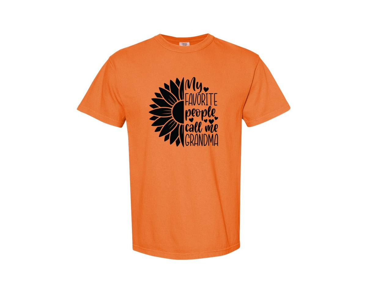 brand:Comfort Colors|color:Burnt Orange|Grandma Sunflower Grandma Graphic T-Shirt