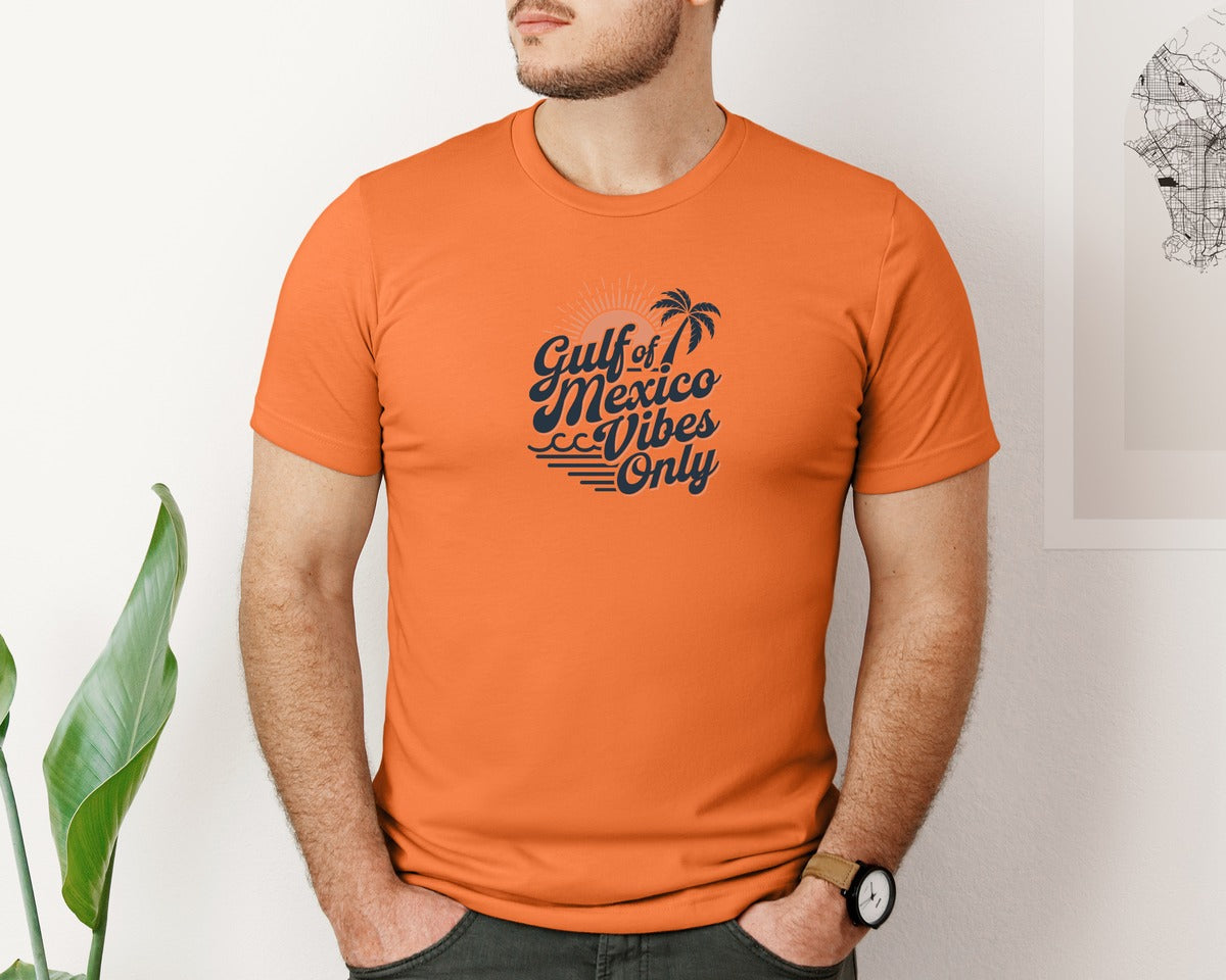brand:Bella Canvas|color:Burnt Orange|Gulf Of Mexico Vibes Only 4 Graphic T-Shirt